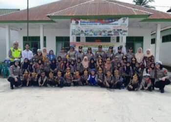 Polwan Sahabat Anak di TK Paud Ananda di Desa Kuta Baru Kecamatan Tebingtinggi.