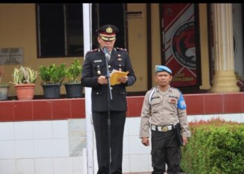 Waka Polres Pematang Siantar Pimpin Upacara Peringatan Hari Bela Negara  Ke - 75.