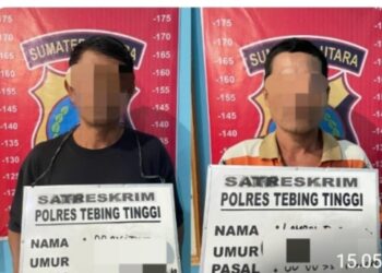 Kedua Pelaku Diamankan Polres Tebingtinggi.
