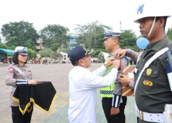 Polres Tebingtinggi Ikuti Apel Gelar Pasukan Operasi Lilin Toba 2023 Bertempat di Lapangan Merdeka.