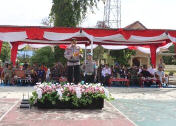 Wakapolres Pematang Siantar Kompol Pardamean Hutahean, SH,  SIK, MH Pimpin Upacara Gelar Pasukan Operasi Kepolisian Terpusat Lilin Toba 2023, Dengan Melibatkan 330 Personil.