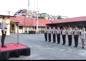 Kapolres Tebingtinggi Pimpin Upacara Kenaikan Pangkat.