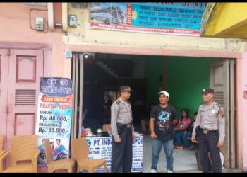 Sat Binmas Polres Pematang Siantar Laksanakan Sambang Ke Loket Angkutan Umum Pasca Libur Nataru.
