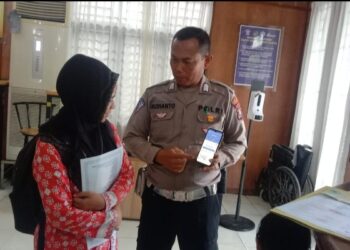 Sat Lantas Polres Pematang Siantar Sosialisasi Pembayaran Pajak Melalui E-Signal.