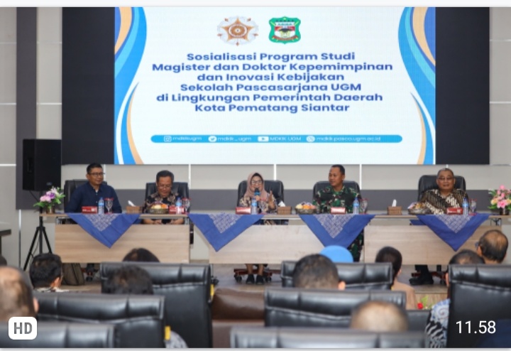 Wali Kota Pematangsiantar dr. Susanti Dewayani SpA Buka Sosialisasi Program Studi Magister & Doktor Kepemimpinan dan Inovasi Kebijakan di Pemerintah Kota Pematangsiantar.