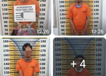 Ke 4 Pelaku Diamankan Polres Tebingtinggi.