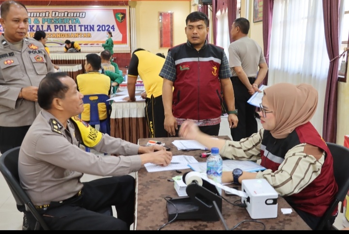 Polres Pematangsiantar Laksanakan Rikkes Berkala Tahun 2024.