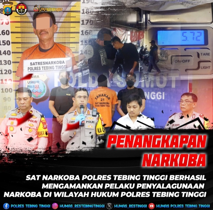 Pelaku Diamankan Polres Tebingtinggi.