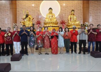 Perayaan Hari Raya Imlek Ke 2575 Kongzili Tahun 2024, Kapolres Pematang Siantar Bersama Forkopimda Mengunjungi Vihara.