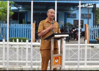 Kepala Kesbangpol Ir Ali Akbar Hadiri Serta Memberikan Kata Sambutan Pelepasan Secara Resmi Distribusi Logistik Pemungutan & Penghitungan Suara Pemilu Tahun 2024.