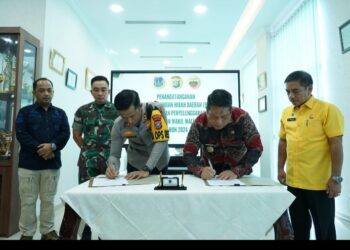 Pemko & Polres Tanda Tangani Naskah Pengamanan Pilkada.