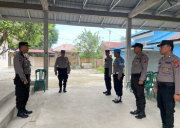 Polres Tebingtinggi Antisipasi Gangguan Kamtibmas Rekapitulasi Penghitungan Suara di Kantor  Camat Padang Hulu.