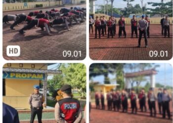 Kasi Propam Polres Simalungun Tindak Personil Yang Terlambat Apel Pagi.