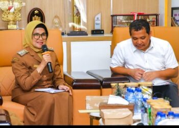 Exit Meeting Antara BPK RI Perwakilan Sumut Dengan Wali Kota Pematangsiantar dr Susanti Dewayani SpA berlangsung di Lantai 2 Ruang Kerja Wali Kota Pematangsiantar.