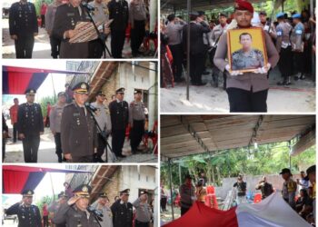 Beri Penghormatan Terakhir, Polres Pematangsiantar Laksanakan Persemayaman Alm AIPDA Edy Nicolas Pasaribu.