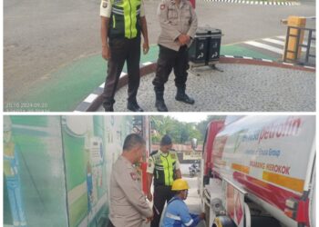 Pengamanan PT Pertamina, Unit Pam OBVIT Polres Pematangsiantar Lakukan Pengamanan & Patroli.