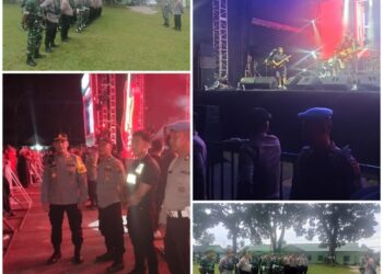 Sinergitas TNI – Polri, Polres Pematangsiantar Bersama TNI Laksanakan Pengamanan Konser Musik Iwan Fals di Lapangan Rindam 1 / BB.