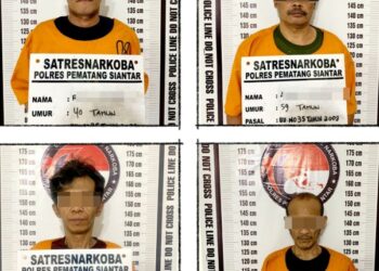 Empat Pria Miliki Sabu di Kos - Kosan, Ditangkap Sat Resnarkoba Polres Pematangsiantar.