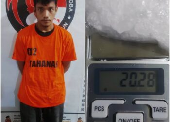 Sat Narkoba Polres Simalungun Tangkap Pengedar Sabu di Perkebunan Sawit, Amankan 20,28 Gram Narkotika.
