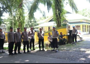 Polres Langkat Pengamanan Rapat Pleno Terbuka Rekapitulasi & Penetapan DPT Pilkada Serentak 2024 Kabupaten Langkat.