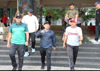 Festival Sisi Batas Labuhan, Kapolres & Ketua Bhayangkari Cabang Siantar Ikuti Senam Pagi Bersama.