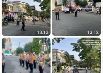 Pastikan Kegiatan Masyarakat Berjalan Aman & Lancar , Polres Pematangsiantar Lakukan Pengamanan Gerak Jalan Dan Senam Sehat.