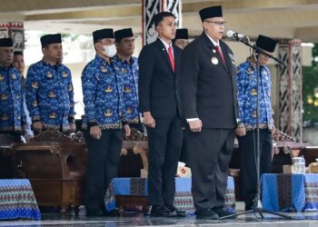 Pjs Wali Kota Pematangsiantar Drs Matheos Tan MM Menjadi Inspektur Upacara Peringatan Hari Kesaktian Pancasila Tahun 2024.