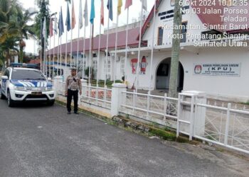 Kantor KPU & Bawaslu , Sasaran Patroli Sat Lantas Polres Pematang Siantar.