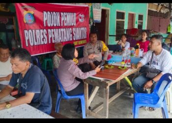 Melalui Pojok Pemilu , Sat Binmas Polres Pematangsiantar Ngobrol Ringan Seputaran Pemilu Serentak 2024.