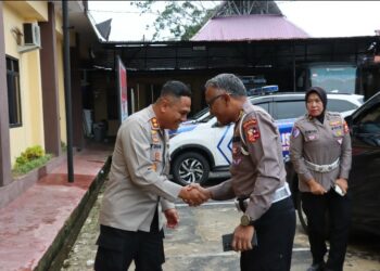 Kapolres Pematangsiantar Sambut Kunker Tim Monev Pengkajian & Pendataan Black Spot Dan Trouble Spot Oleh Ditkamsel Korlantas Polri.