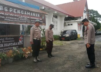Optimalkan Pengamanan Pemilukada, Polres Pematangsiantar 1x24 Jam Siap Jaga Kantor Bawaslu & KPU Pematangsiantar.