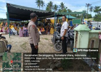 Polsek Secanggang Gelar Pengamanan Kampanye Tatap Muka & Silaturahmi Calon Wakil Bupati Kabupaten Langkat.