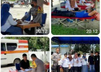 Polri Peduli, Bhabinkamtibmas Polsek Perdagangan Donorkan Darah saat Intensifkan Patroli Dialogis & Edukasi Masyarakat.