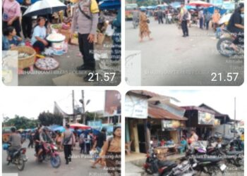 Bhabinkamtibmas Polsek Raya Berikan Rasa Aman di Pasar Modern Pematang Raya, Sampaikan Pesan Kamtibmas Untuk Pengunjung & Pedagang.