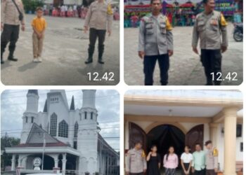 Pastikan Ibadah Berlangsung Dengan Aman , Polres Pematangsiantar Lakukan Pengamanan & Patroli Gereja.