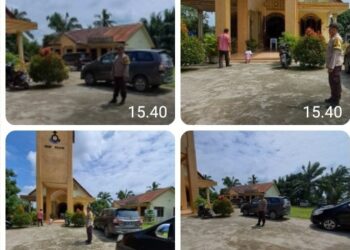 Polsek Bosar Maligas Ciptakan Rasa Aman Dalam Ibadah Minggu di Gereja HKBP Exaudi, Ujung Padang.