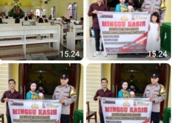 Polsek Bosar Maligas Gelar Program Minggu Kasih, Pastikan Keamanan & Kenyamanan Ibadah di Gereja HKBP Bosar Maligas.