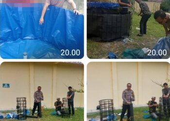 Polri Beraksi: Kabag SDM Polres Simalungun Membangun Ketahanan Pangan Dengan Kolam Ikan.