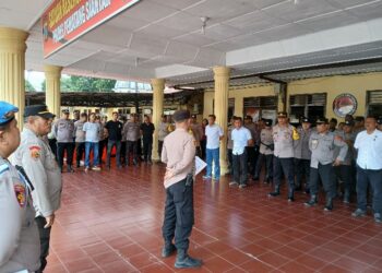 Polres Pematangsiantar Melaksanakan Pengamanan Kampanye Akbar di Lapangan Adam Malik.