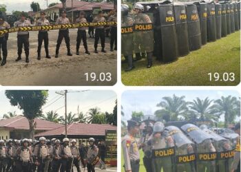 Polres Simalungun Ikuti Latihan Pengendalian Massa Jelang Pilkada, Siap Jaga Keamanan.