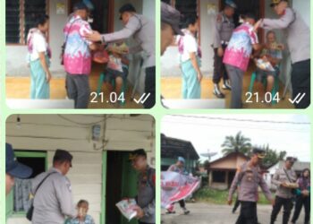 Polsek Tanah Jawa Salurkan Bantuan Sembako Dalam Program Minggu Kasih, Tunjukkan Kepedulian Jelang Pilkada.
