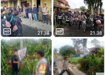 Bhabinkamtibmas Polsek Tanah Jawa Amankan Penertiban Baliho Paslon di Jawa Maraja Bah Jambi, Jaga Kondusivitas Jelang Pilkada.