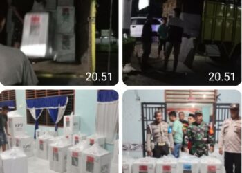 Polsek Bosar Maligas Kawal Distribusi Logistik Pilkada Ke PPK Ujung Padang, Pastikan Keamanan & Kelancaran Proses Pemilu.