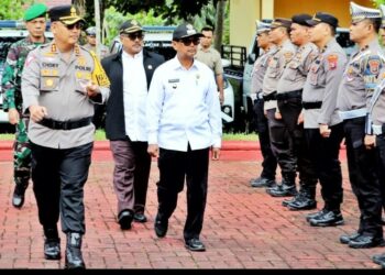 Wakil Bupati Simalungun Hadiri Apel Gabungan Siaga Bencana di Polres Simalungun.