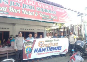Minggu Kasih, Polres Pematangsiantar Sampaikan Pesan Kamtibmas.