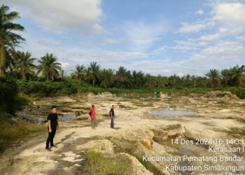 Sat Reskrim Polres Simalungun Lakukan Penyelidikan Tiga Lokasi Tambang Batu Padas Ilegal di Kerasaan.