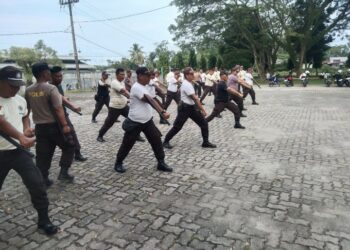 Sat Binmas Polres Simalungun Tingkatkan Profesionalitas Satpam PT. Bridgestone Sumatera Rubber Estate.
