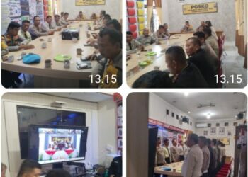 Kapolres Simalungun Ikuti Rakor Lintas Sektoral Operasi Lilin Toba 2024 Secara Virtual.