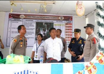 Bupati Simalungun Tinjau Pos Pam Pelabuhan Tigaras, Imbau Masyarakat Jaga Kekondusifan.