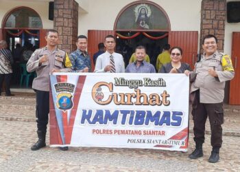 Melalui Minggu Kasih, Polres Pematangsiantar Sampaikan Pesan Kamtibmas Kepada Warga.
